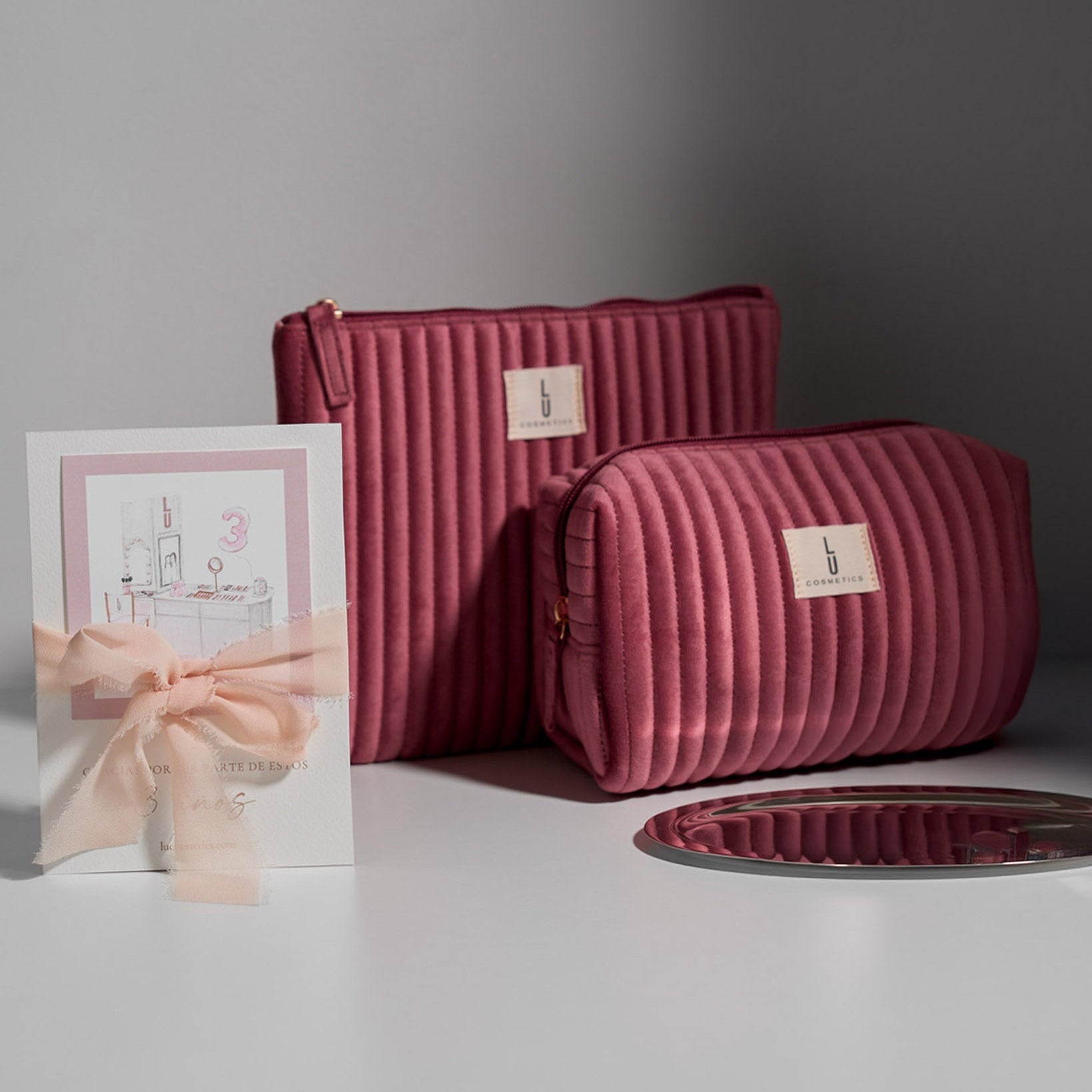 Bolsa Cosmetiquera Velvet Rosé - Lu Cosmetics