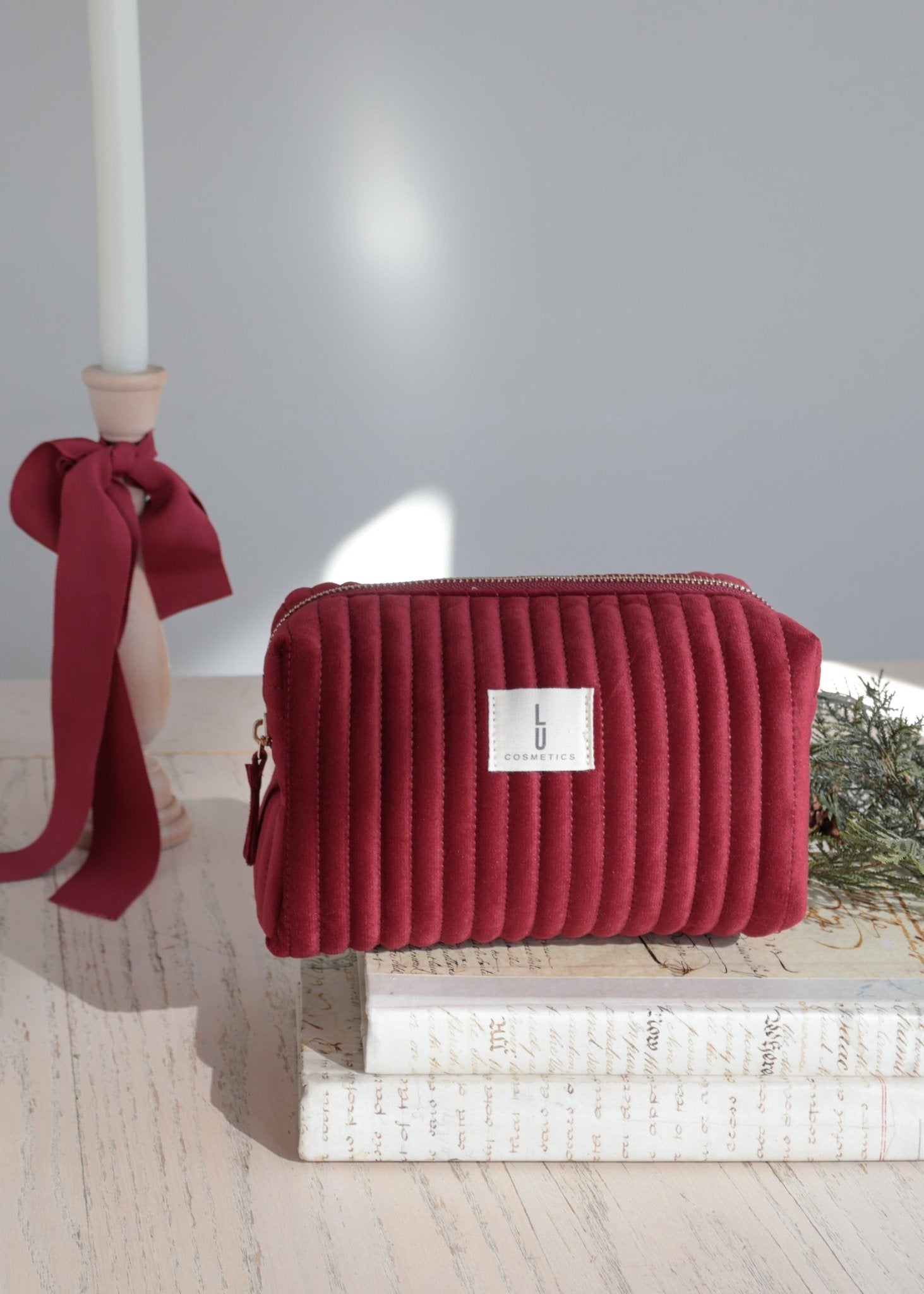 Las 2 Bolsas Velvet Vino - Lu Cosmetics